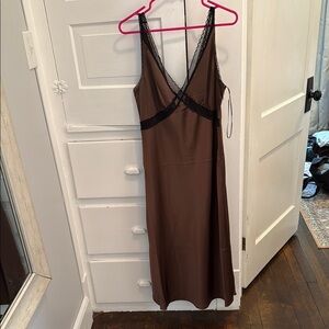 House of Harlow 1960 Midi Dress in Brown and Black